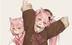 Preview wallpaper girls, neko, ears, anime, art