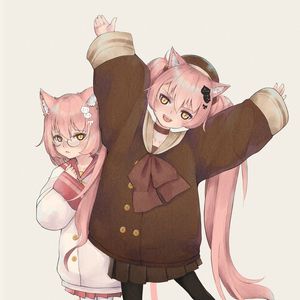 Preview wallpaper girls, neko, ears, anime, art