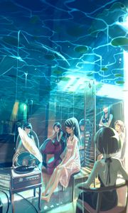 Preview wallpaper girls, party, music, underwater, anime