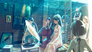 Preview wallpaper girls, party, music, underwater, anime