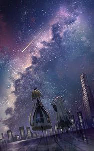 Preview wallpaper girls, princesses, stars, buildings, anime