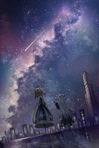 Preview wallpaper girls, princesses, stars, buildings, anime