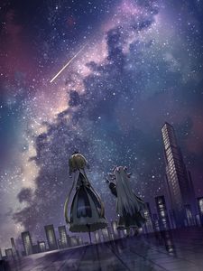 Preview wallpaper girls, princesses, stars, buildings, anime