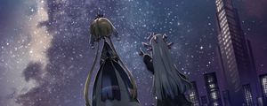 Preview wallpaper girls, princesses, stars, buildings, anime