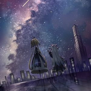 Preview wallpaper girls, princesses, stars, buildings, anime