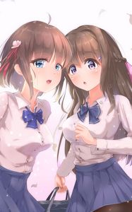Preview wallpaper girls, uniform, friends, anime