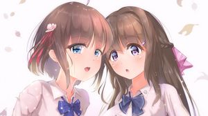 Preview wallpaper girls, uniform, friends, anime