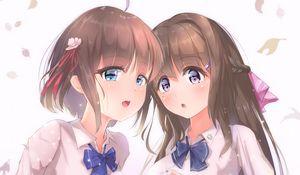 Preview wallpaper girls, uniform, friends, anime