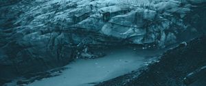 Preview wallpaper glacier, aerial view, ice, landscape, gray