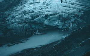 Preview wallpaper glacier, aerial view, ice, landscape, gray