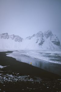 Preview wallpaper glacier, coast, snow, loneliness, iceland