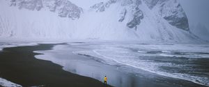 Preview wallpaper glacier, coast, snow, loneliness, iceland