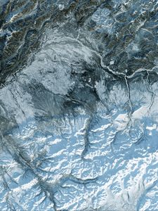 Preview wallpaper glacier, ice, aerial view, snow, texture