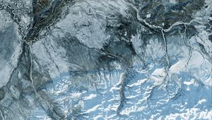 Preview wallpaper glacier, ice, aerial view, snow, texture