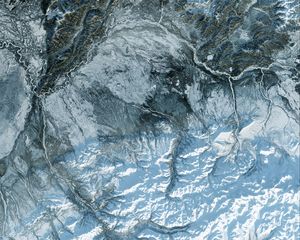 Preview wallpaper glacier, ice, aerial view, snow, texture