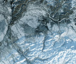 Preview wallpaper glacier, ice, aerial view, snow, texture