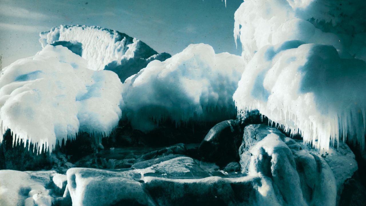 Wallpaper glacier, ice, frost, antarctica, north
