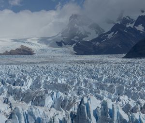 Preview wallpaper glacier, ice, mountains, frozen, landscape
