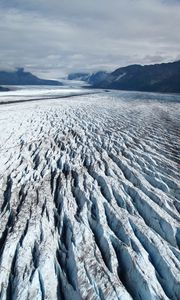 Preview wallpaper glacier, ice, mountains, clouds, landscape