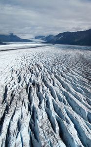 Preview wallpaper glacier, ice, mountains, clouds, landscape