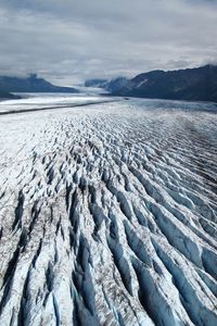 Preview wallpaper glacier, ice, mountains, clouds, landscape