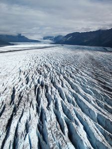 Preview wallpaper glacier, ice, mountains, clouds, landscape