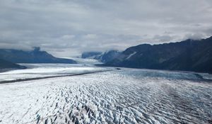 Preview wallpaper glacier, ice, mountains, clouds, landscape