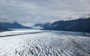 Preview wallpaper glacier, ice, mountains, clouds, landscape