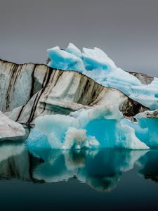 Preview wallpaper glacier, ice, ocean, reflection, nature