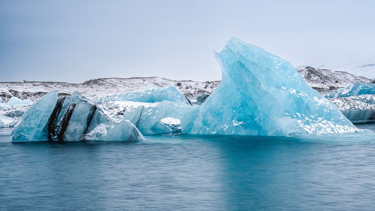 Wallpaper glacier, ice, sea, iceberg