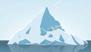 Preview wallpaper glacier, ice, silhouette, moon, art, minimalism