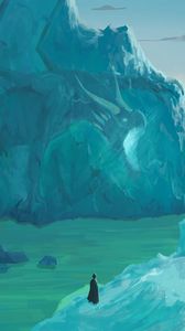 Preview wallpaper glacier, ice, silhouette, art
