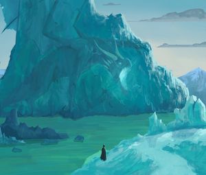 Preview wallpaper glacier, ice, silhouette, art