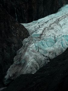 Preview wallpaper glacier, ice, snow, rocks, frozen