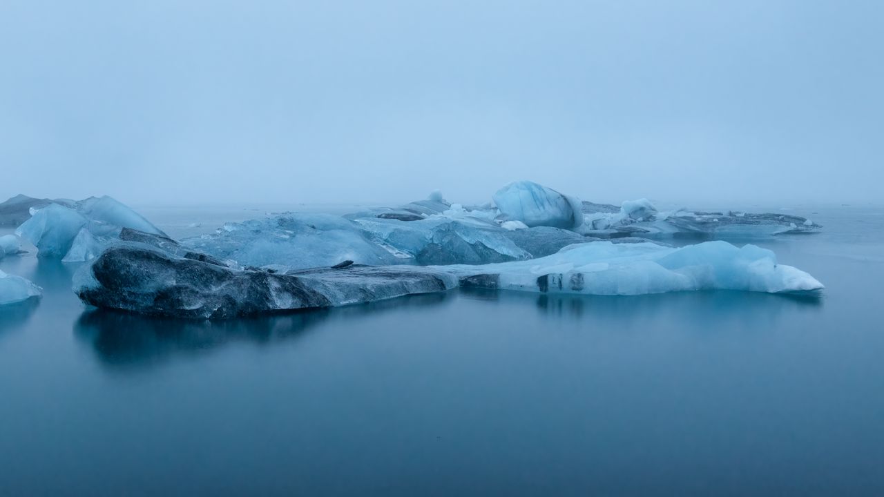 Wallpaper glacier, ice, water, blue