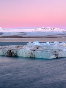 Preview wallpaper glacier, lagoon, ice, landscape, iceland