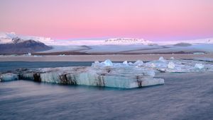 Preview wallpaper glacier, lagoon, ice, landscape, iceland