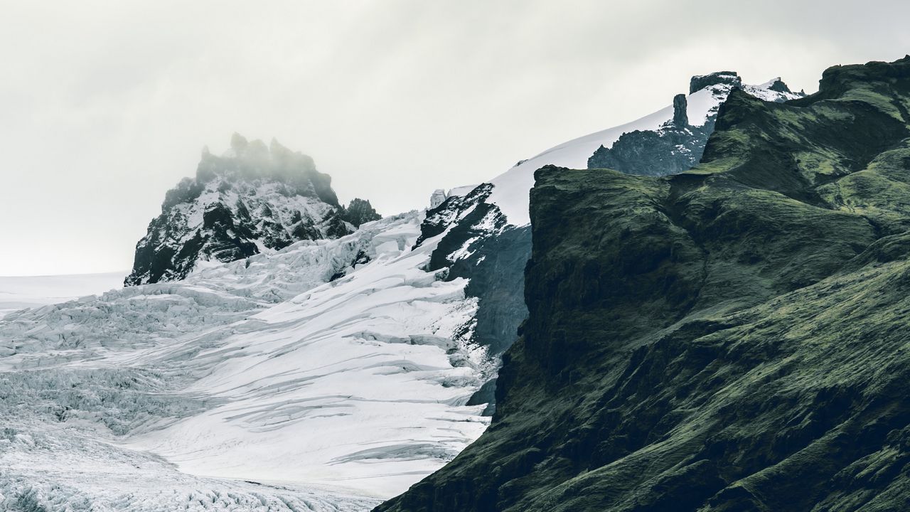 Wallpaper glacier, mountains, snow, ice, landscape