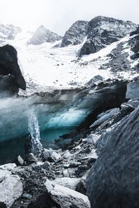 Preview wallpaper glacier, rocks, stones, ice, water