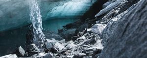 Preview wallpaper glacier, rocks, stones, ice, water