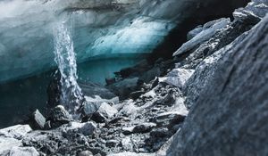 Preview wallpaper glacier, rocks, stones, ice, water