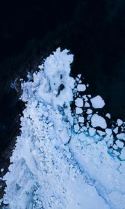 Preview wallpaper glacier, shards, ocean, aerial view