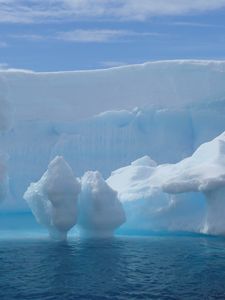 Preview wallpaper glacier, snow, water, ocean, frozen ground, wall, cold