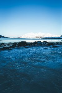 Preview wallpaper glacier, water, ice, lake, sky, horizon