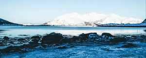 Preview wallpaper glacier, water, ice, lake, sky, horizon