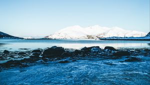 Preview wallpaper glacier, water, ice, lake, sky, horizon