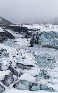 Preview wallpaper glaciers, snow, rocks, white