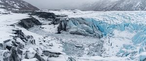 Preview wallpaper glaciers, snow, rocks, white