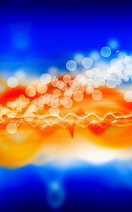 Preview wallpaper glare, bokeh, circles, blue, orange, wavy