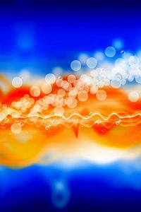 Preview wallpaper glare, bokeh, circles, blue, orange, wavy